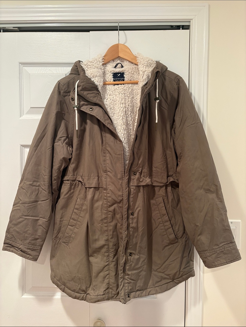 Denver Hayes Sherpa-Lined Hooded Parka - Olive Taupe